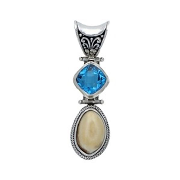 Sterling Silver and Elk Ivory Pendant