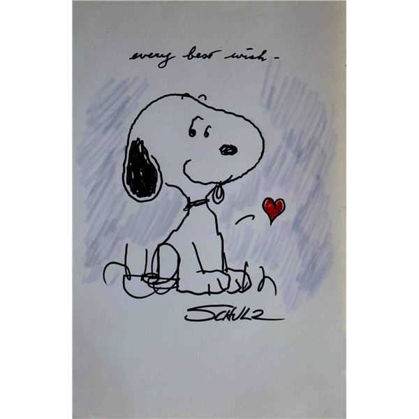 Snoopy Charles Schulz original signed drawing