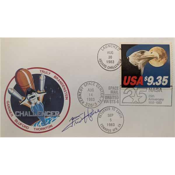 Fred Haise Signed NASA 25th Anniversary Challenger First Day Cover
