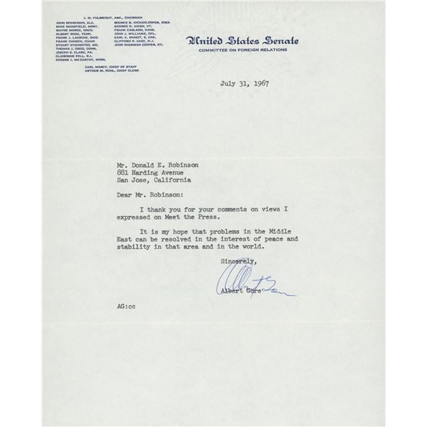 Al Gore signed letter