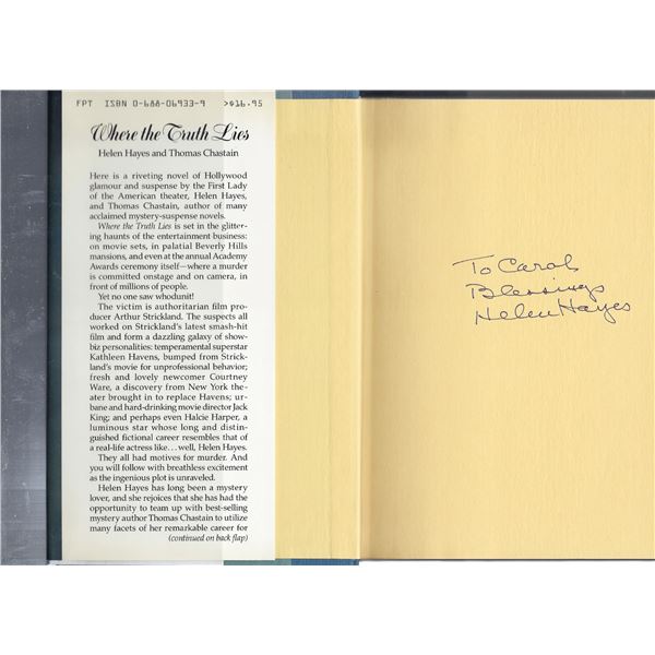 Where the Truth Lies Helen Hayes signed book