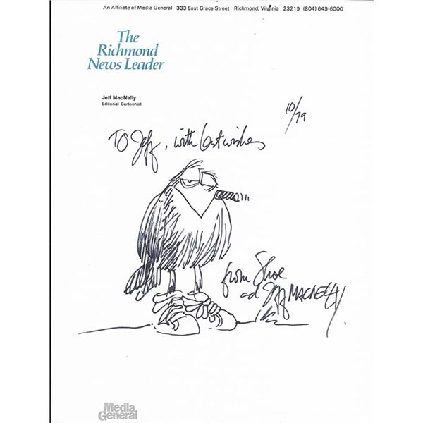 Jeff MacNelly signed sketch