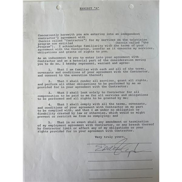 Knock On Wood Soul Singer Eddie Floyd signed contract