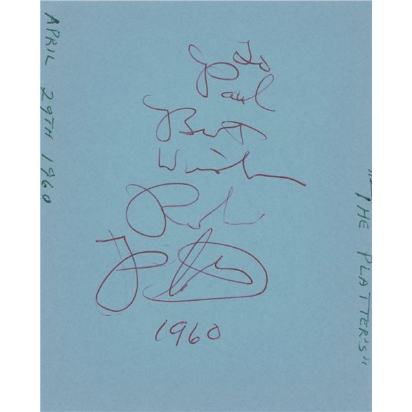 The Platters signed signed note