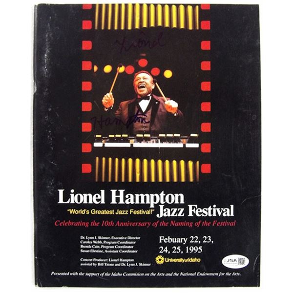 Big Band Musician Lionel Hampton Signed Jazz Festival Program JSA Authenticated