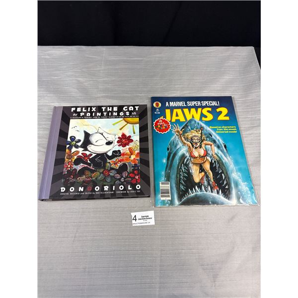 Felix The Cat Paintings Book + Marvel Jaws 2 Large Comic