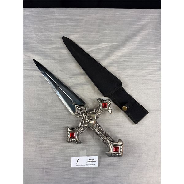 Decorative Dagger with Skull and Crossbones in Sheath