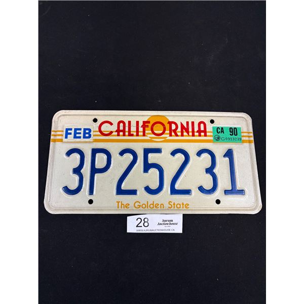 Vintage California License Plate