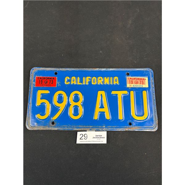 Vintage Blue California License Plate