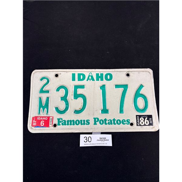 Vintage Idaho Famous Potatoes License Plate