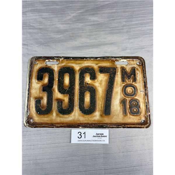 1918 Missouri License Plate