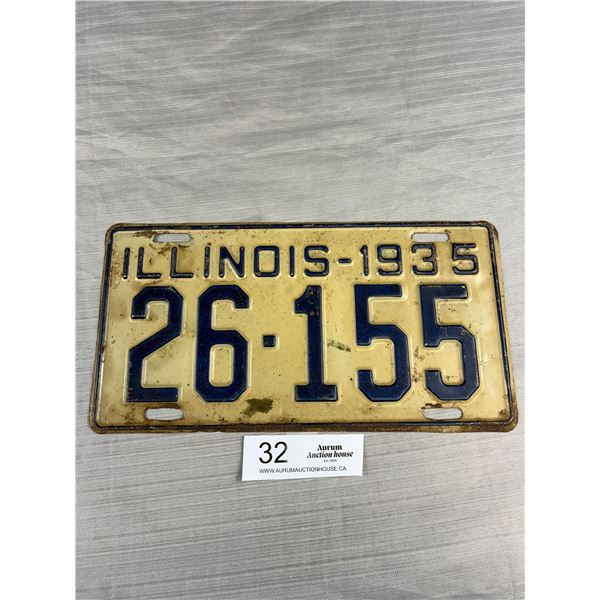 1935 Illanois License Plate