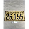 Image 1 : 1935 Illanois License Plate