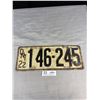 Image 1 : 1922 Ontario License Plate