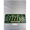 Image 1 : 1965 Indiana License Plate