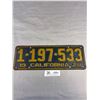 Image 1 : 1928 California License Plate
