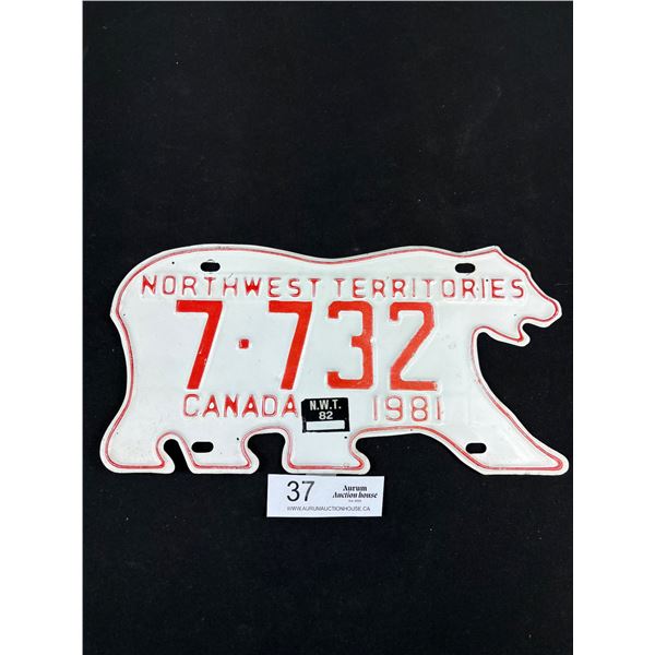 1981 Northwest Territories Polar Bear License Plate