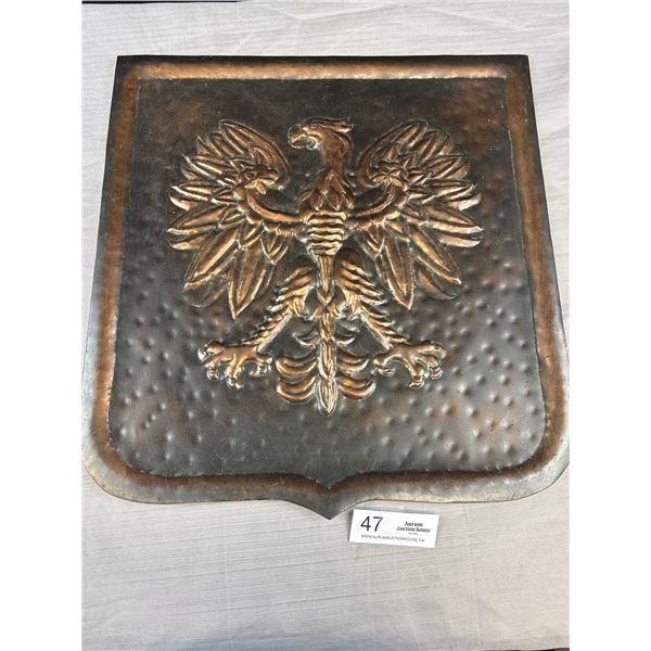 18" Tall Polish, Coat of Arms Metal Wear, Embossed Nicely Made
