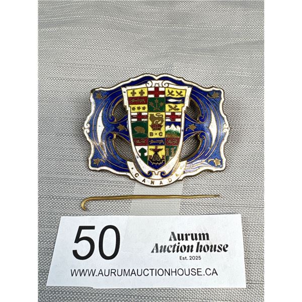 Very Nice 1920s Canada Enamelled Broach Pin Broken Off, Have Pin