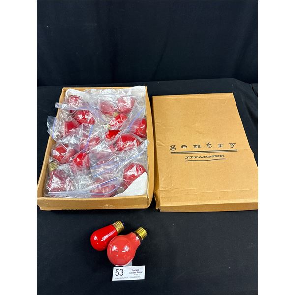 Tray Lot of Vintage Red Lightbulbs