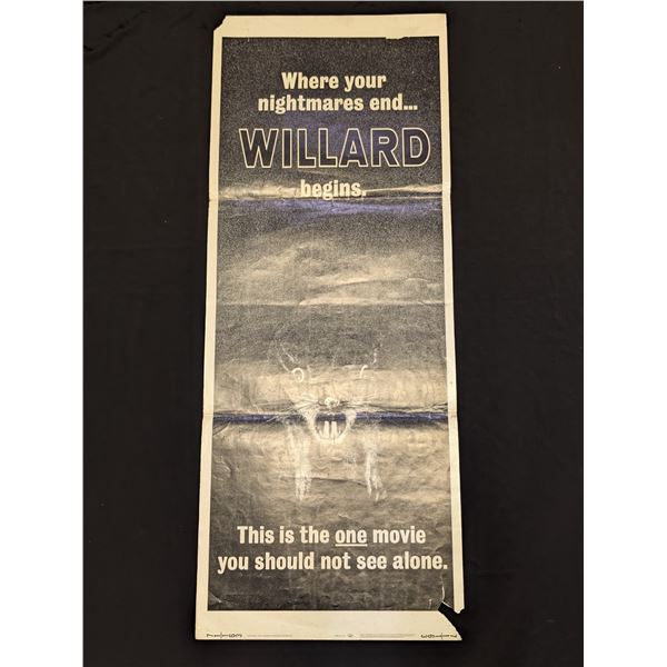 Original 1971 Insert Willard Movie Poster (Measures 14 x 36 Inches)