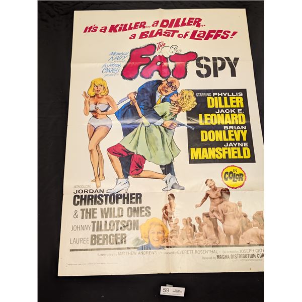 Original 1966 1-Sheet The Fat Spy Jayne Mansfield Movie Poster