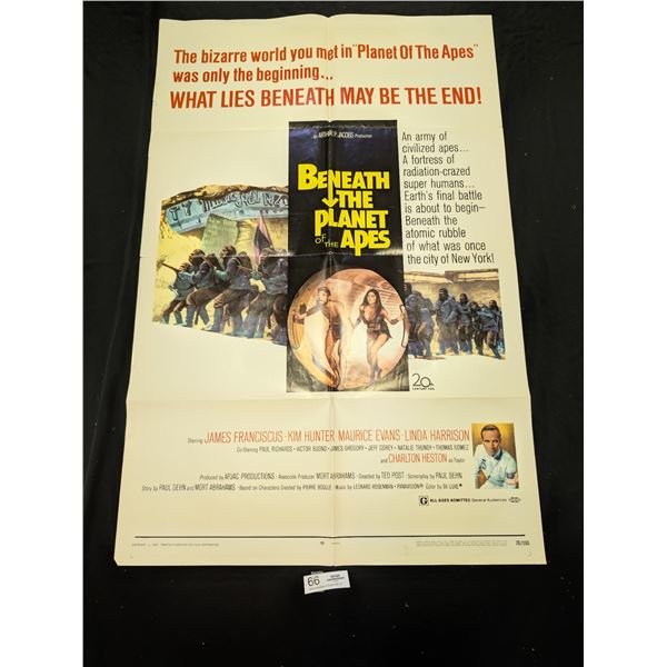 Original 1970 1-Sheet Beneath The Planet of Apes Movie Poster