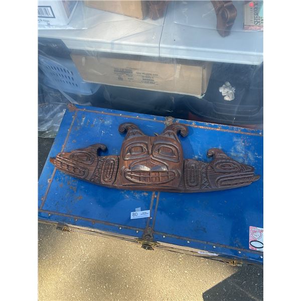 Very Nicely Carved, West Coast Native Carving, Celebration Wall Plaque - 31" Wide