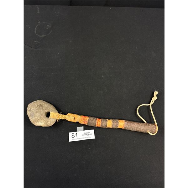 Vintage West Coast Native Rock Fishing Weight w/ Decorative Handle