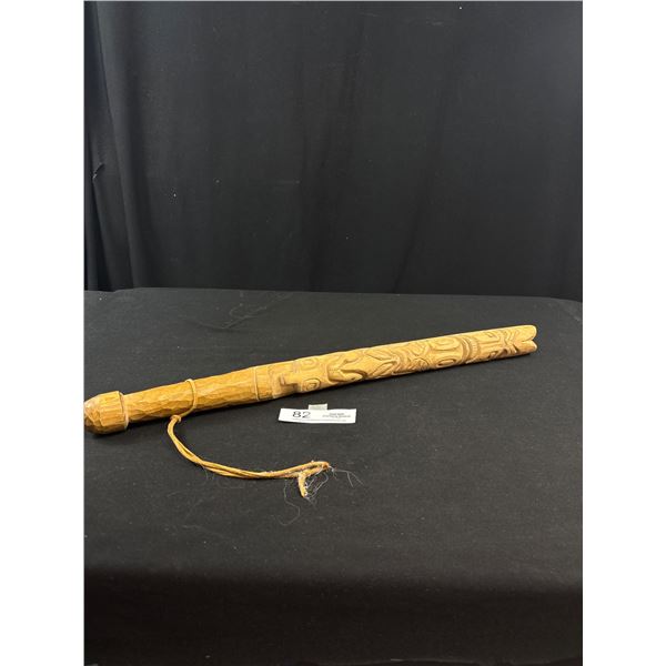 Vintage 21" Long West Coast Native Fishing Club, Nicely Carved