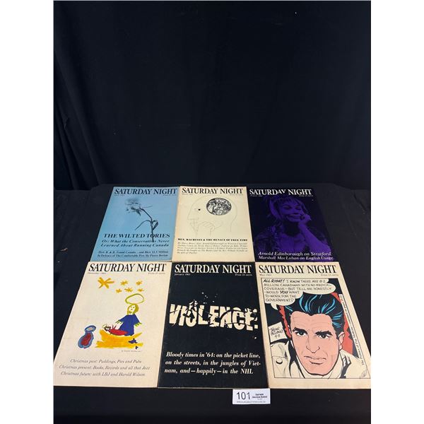 Lot of 6 1965 Vintage Saturday Night Mgazines