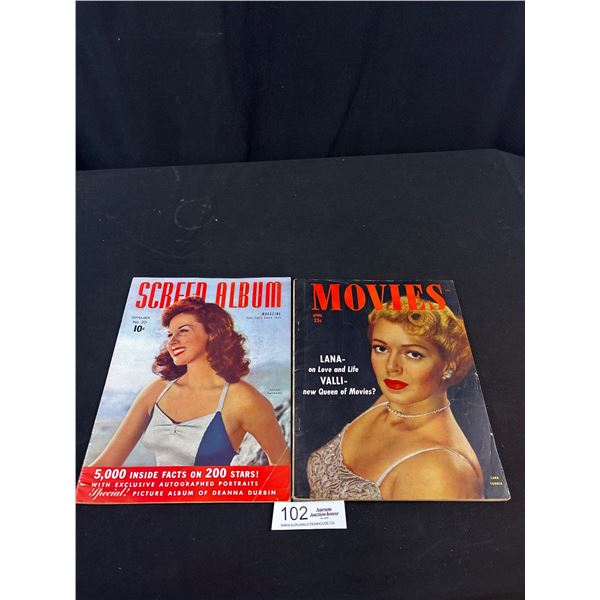Lot of 2 1940s Vintage Movie Magazines