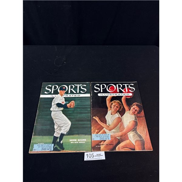 January 24, 1955 (Nice Gordie Howe Story) and May 30, 1955 Herb Score Cover Sports Illustrated Magaz