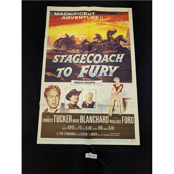 Original 1956 1-Sheet Stagecoach to Fury Movie Poster