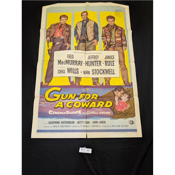 Original 1956 1-Sheet Gun For A Coward Movie Poster
