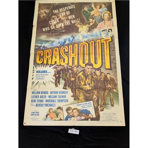 Original 1954 1-Sheet Crashout Movie Poster