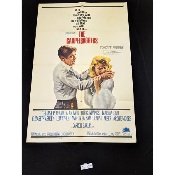 Original 1964 1-Sheet The Carpet Baggers Movie Poster