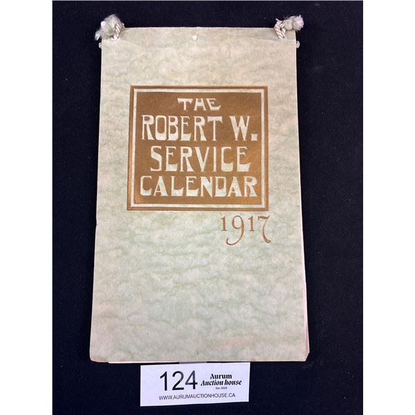 Original 1917 Robert W. Service Calendar - Nice Condition