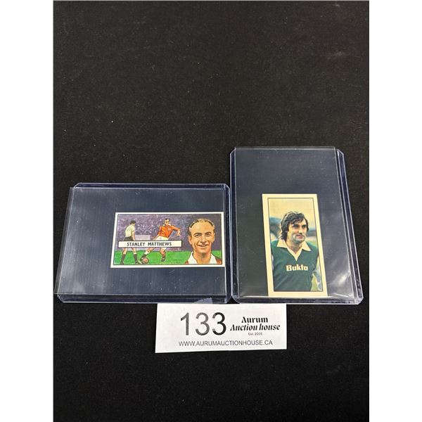 1980 Soccer Great George Best Card Geo Bassett & Co and 1966 Lyons Maid Stanley Mathews Card