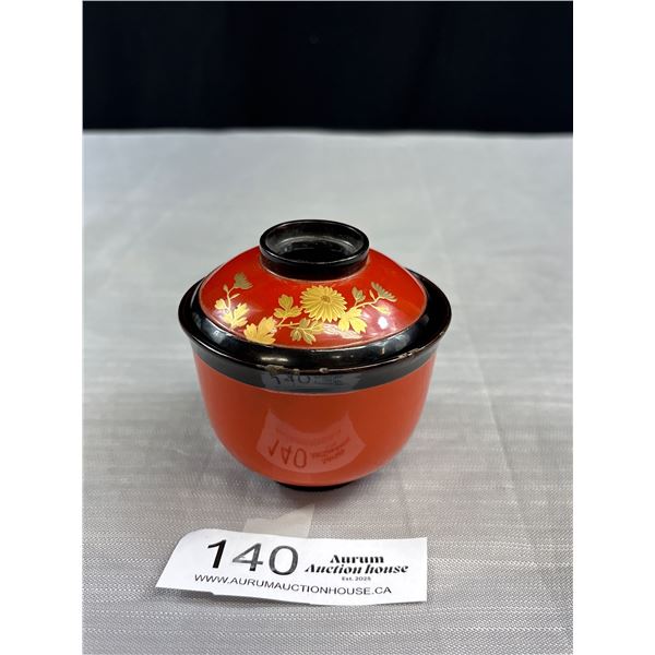 A Vintage 1920s-30s Japanese Laquer Cup + Cover