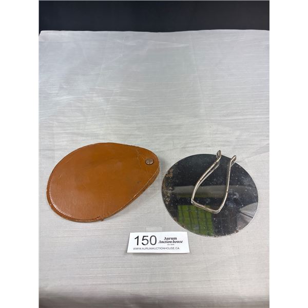 Metal Folding Stand Up Shaving Travel Mirrors 1930s