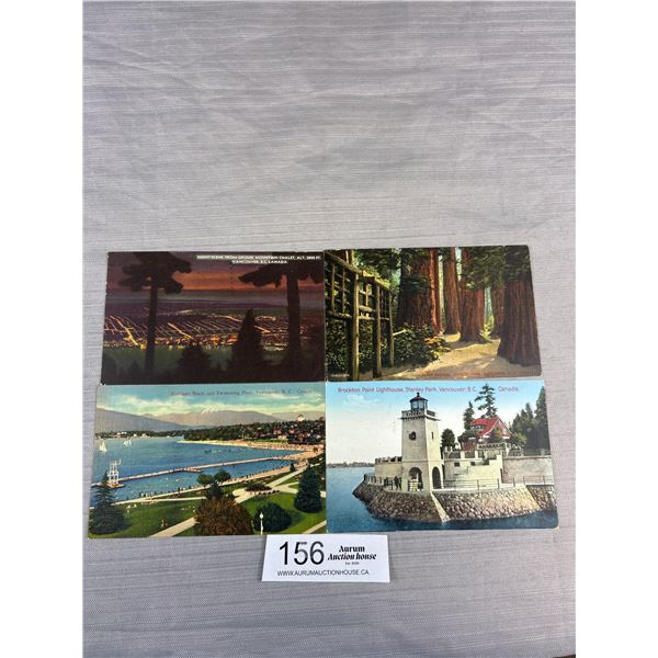 4 Early Vancouver View Postcards