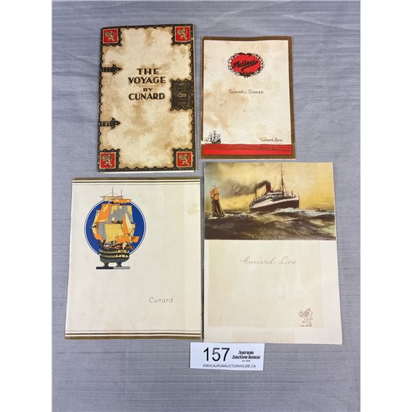 4 1930s Cunard Steamship Menus (Taken Out of An Album)