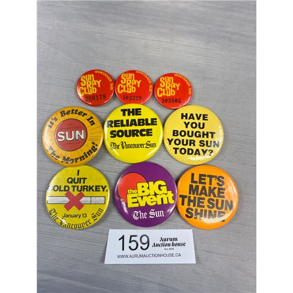 Lot of Vancouver Sun Vintage Pins