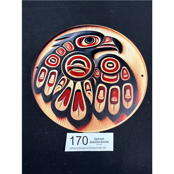 New Eagle Metal Sign, Approx 8" Diameter