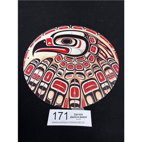 New Eagle Metal Sign, Approx 8" Diameter