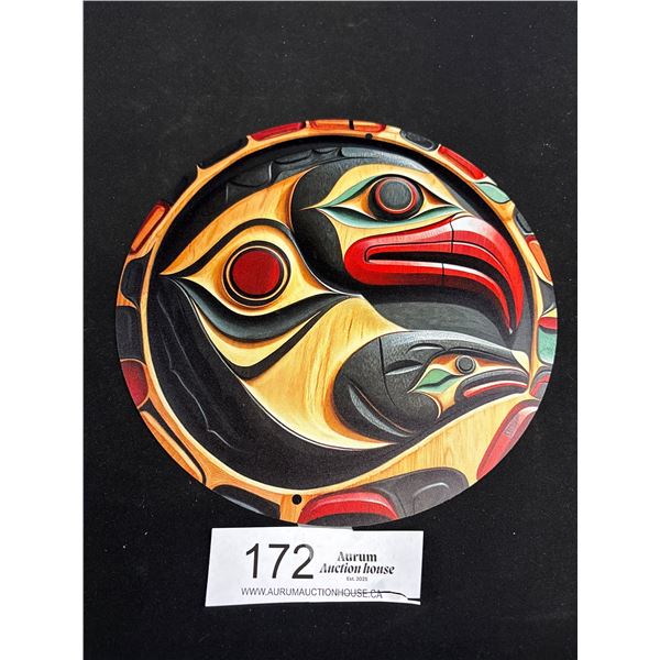 New Eagle Metal Sign, Approx 8" Diameter