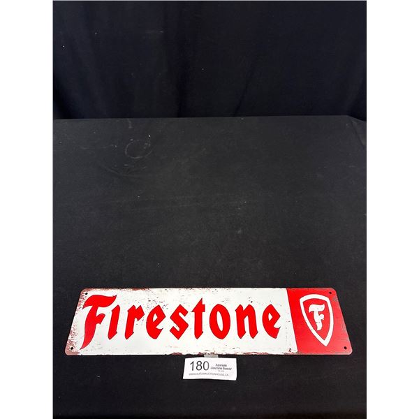 Firestone Vintage Style Reproduction Metal Sign 4" x 16"