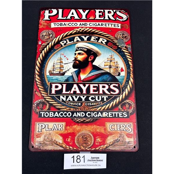 Players Navy Cut Vintage Style Reproduction Metal Sign Approx 8" x 12"