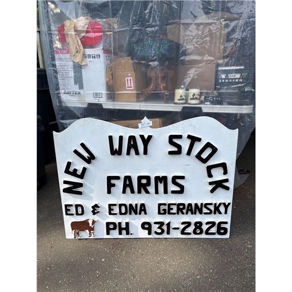 Large Vintage Wooden Farm Sign 30" x 40"